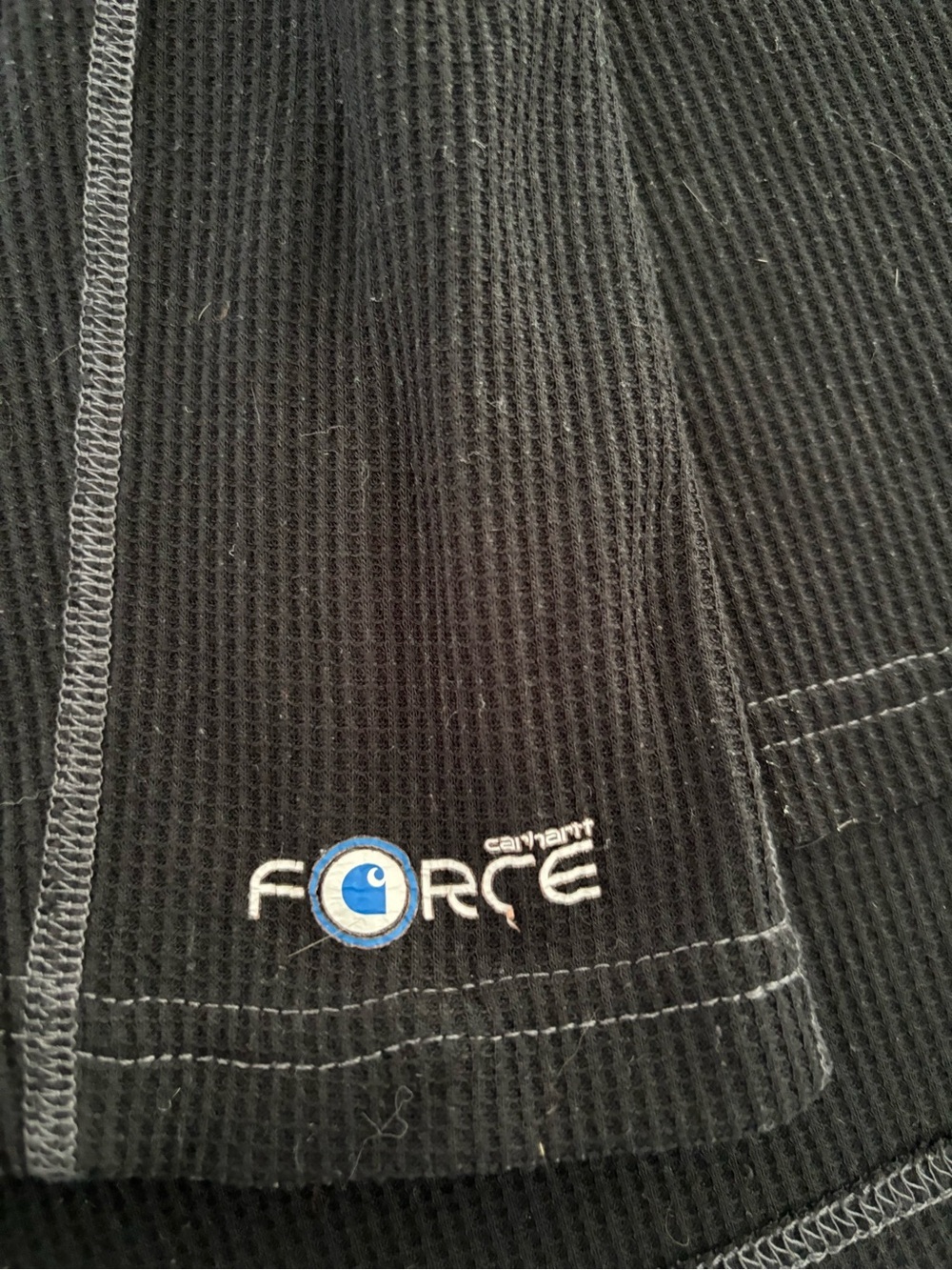 Carhartt Force Waffle Knit Thermal Long Sleeve Black Men Large Minimalist Skate - Picture 9 of 10